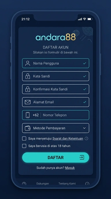 Panduan Mudah Registrasi Akun Andara88 untuk Pengguna Android