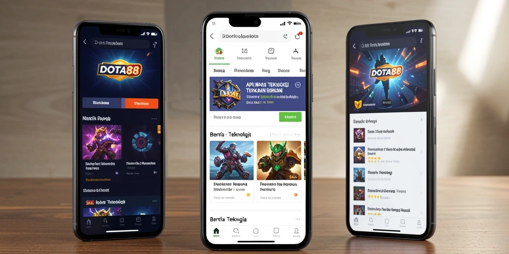 Antarmuka intuitif aplikasi DOTA88 menampilkan berita teknologi terkini.