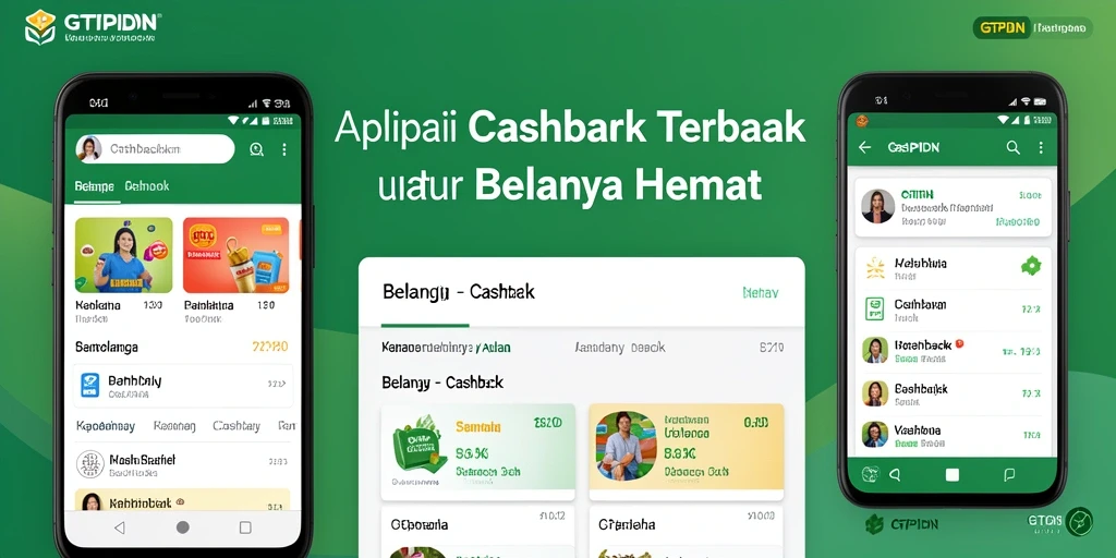 Antarmuka aplikasi GTPIDN dengan fitur Cashback yang menarik.