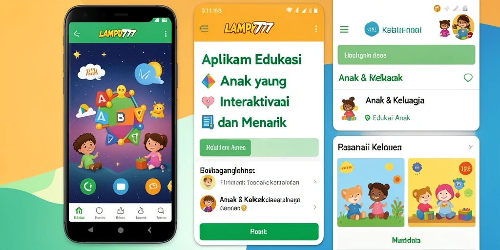 Antarmuka LAMPU777 yang ramah anak untuk belajar interaktif.