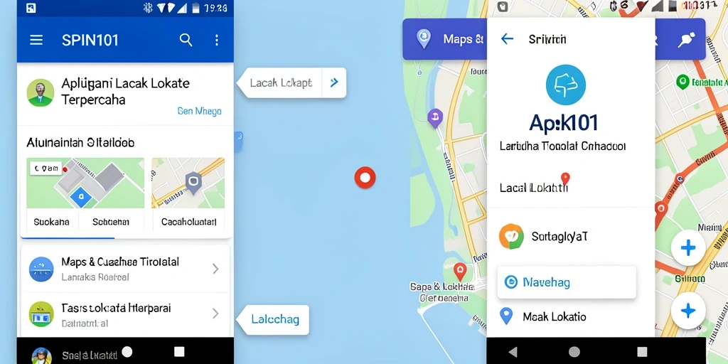 Tampilan antarmuka SPIN101 saat melacak lokasi pengguna.